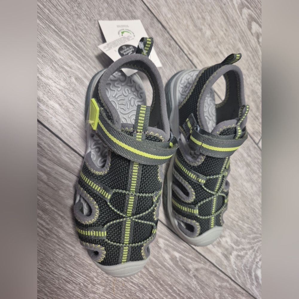George Kids Gray & Neon Green Active Fisherman Sandals